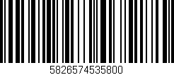 Código de barras (EAN, GTIN, SKU, ISBN): '5826574535800'