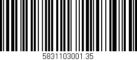 Código de barras (EAN, GTIN, SKU, ISBN): '5831103001.35'