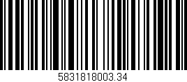 Código de barras (EAN, GTIN, SKU, ISBN): '5831818003.34'