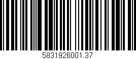 Código de barras (EAN, GTIN, SKU, ISBN): '5831926001.37'