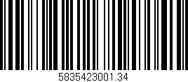 Código de barras (EAN, GTIN, SKU, ISBN): '5835423001.34'