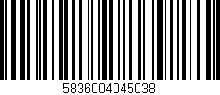 Código de barras (EAN, GTIN, SKU, ISBN): '5836004045038'