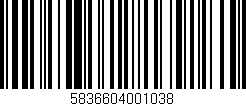 Código de barras (EAN, GTIN, SKU, ISBN): '5836604001038'
