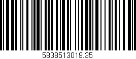 Código de barras (EAN, GTIN, SKU, ISBN): '5838513019.35'