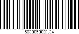 Código de barras (EAN, GTIN, SKU, ISBN): '5839058001.34'