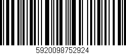 Código de barras (EAN, GTIN, SKU, ISBN): '5920098752924'
