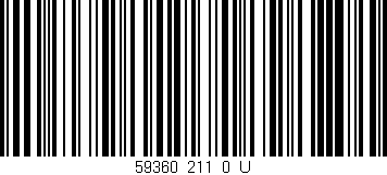 Código de barras (EAN, GTIN, SKU, ISBN): '59360_211_0_U'