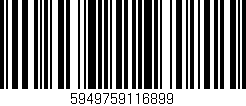 Código de barras (EAN, GTIN, SKU, ISBN): '5949759116899'
