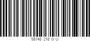 Código de barras (EAN, GTIN, SKU, ISBN): '59748_216_0_U'