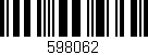 Código de barras (EAN, GTIN, SKU, ISBN): '598062'
