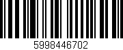 Código de barras (EAN, GTIN, SKU, ISBN): '5998446702'