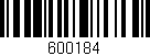 Código de barras (EAN, GTIN, SKU, ISBN): '600184'