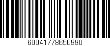 Código de barras (EAN, GTIN, SKU, ISBN): '60041778650990'