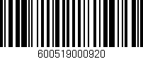 Código de barras (EAN, GTIN, SKU, ISBN): '600519000920'