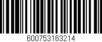 Código de barras (EAN, GTIN, SKU, ISBN): '600753163214'