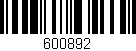 Código de barras (EAN, GTIN, SKU, ISBN): '600892'