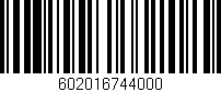 Código de barras (EAN, GTIN, SKU, ISBN): '602016744000'