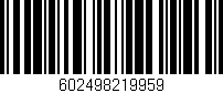 Código de barras (EAN, GTIN, SKU, ISBN): '602498219959'