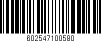 Código de barras (EAN, GTIN, SKU, ISBN): '602547100580'