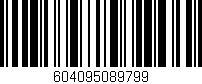 Código de barras (EAN, GTIN, SKU, ISBN): '604095089799'