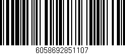 Código de barras (EAN, GTIN, SKU, ISBN): '6058692851107'