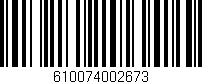 Código de barras (EAN, GTIN, SKU, ISBN): '610074002673'