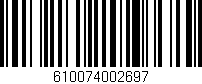 Código de barras (EAN, GTIN, SKU, ISBN): '610074002697'
