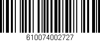 Código de barras (EAN, GTIN, SKU, ISBN): '610074002727'