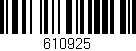 Código de barras (EAN, GTIN, SKU, ISBN): '610925'