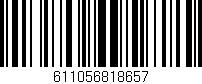 Código de barras (EAN, GTIN, SKU, ISBN): '611056818657'