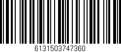 Código de barras (EAN, GTIN, SKU, ISBN): '6131503747360'