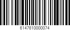 Código de barras (EAN, GTIN, SKU, ISBN): '6147810000074'