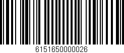 Código de barras (EAN, GTIN, SKU, ISBN): '6151650000026'
