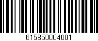 Código de barras (EAN, GTIN, SKU, ISBN): '615850004001'