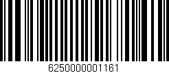 Código de barras (EAN, GTIN, SKU, ISBN): '6250000001161'