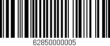 Código de barras (EAN, GTIN, SKU, ISBN): '62850000005'
