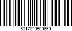 Código de barras (EAN, GTIN, SKU, ISBN): '6317070500663'