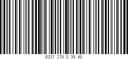 Código de barras (EAN, GTIN, SKU, ISBN): '6337_278_0_39/40'
