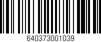 Código de barras (EAN, GTIN, SKU, ISBN): '640373001039'