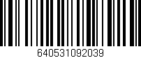 Código de barras (EAN, GTIN, SKU, ISBN): '640531092039'