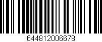 Código de barras (EAN, GTIN, SKU, ISBN): '644812006678'