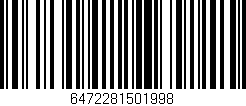 Código de barras (EAN, GTIN, SKU, ISBN): '6472281501998'