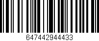 Código de barras (EAN, GTIN, SKU, ISBN): '647442944433'