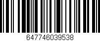 Código de barras (EAN, GTIN, SKU, ISBN): '647746039538'