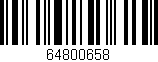 Código de barras (EAN, GTIN, SKU, ISBN): '64800658'