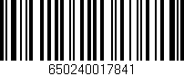 Código de barras (EAN, GTIN, SKU, ISBN): '650240017841'