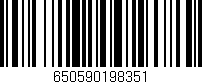 Código de barras (EAN, GTIN, SKU, ISBN): '650590198351'