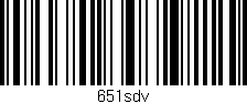 Código de barras (EAN, GTIN, SKU, ISBN): '651sdv'