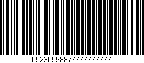 Código de barras (EAN, GTIN, SKU, ISBN): '65236598877777777777'