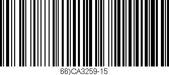 Código de barras (EAN, GTIN, SKU, ISBN): '66)CA3259-15'